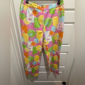 Vintage Rare Lilly Pulitzer Chinese Lantern Cropped Pants. Size 6.